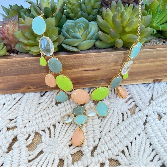 {J. Crew} pastel jeweled statement necklace #288